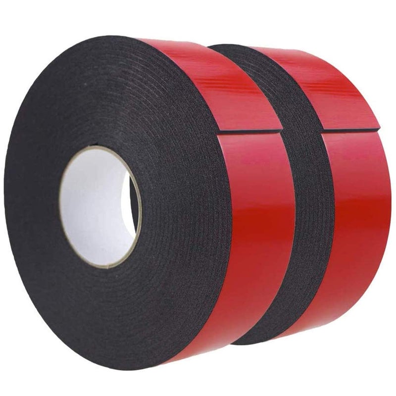 ToLanbbt Double Sided Foam Tape 2.36In x 33FT 2 Pack, Mounting Tape Heavy Duty, Strong Adhesive Weatherproof Seal Strips for DIY Craft Picture Poster, Car & Gap Filling Mountings, Home Office Decor (Black) - Image 1
